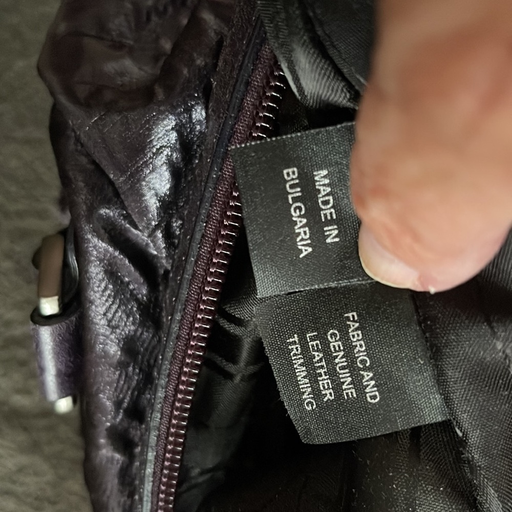 NWOT FRANCESCO BIASIA LEATHER TRIM SATCHEL. Deep Purple! Soft, Supple Materials! - Picture 13 of 13